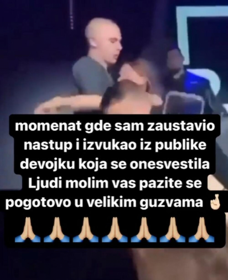 POTRESNE SCENE NA NASTUPU NAŠEG REPERA Vojaž zaustavio sve i hitro reagovao, a ovo je poručio svima (FOTO)