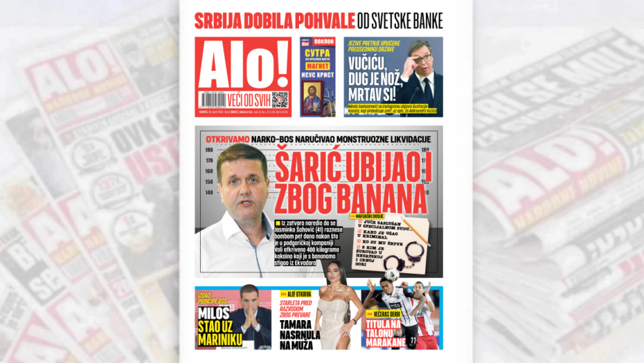 OTKRIVAMO PLJEVALJSKI NARKO-BOS NARUČIVAO MONSTRUOZNA UBISTVA Šarić ubijao i zbog banana!