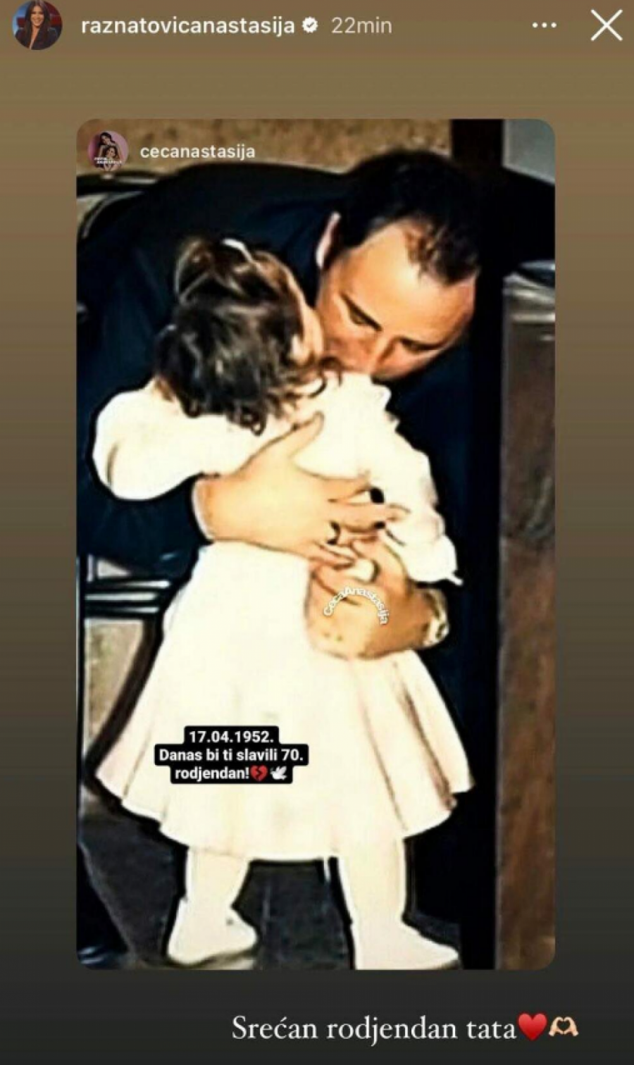 ARKANU BI DANAS BIO SEDAMDESETI ROĐENDAN Anastasija se oglasila ovim povodom, pa priznala šta je najviše boli