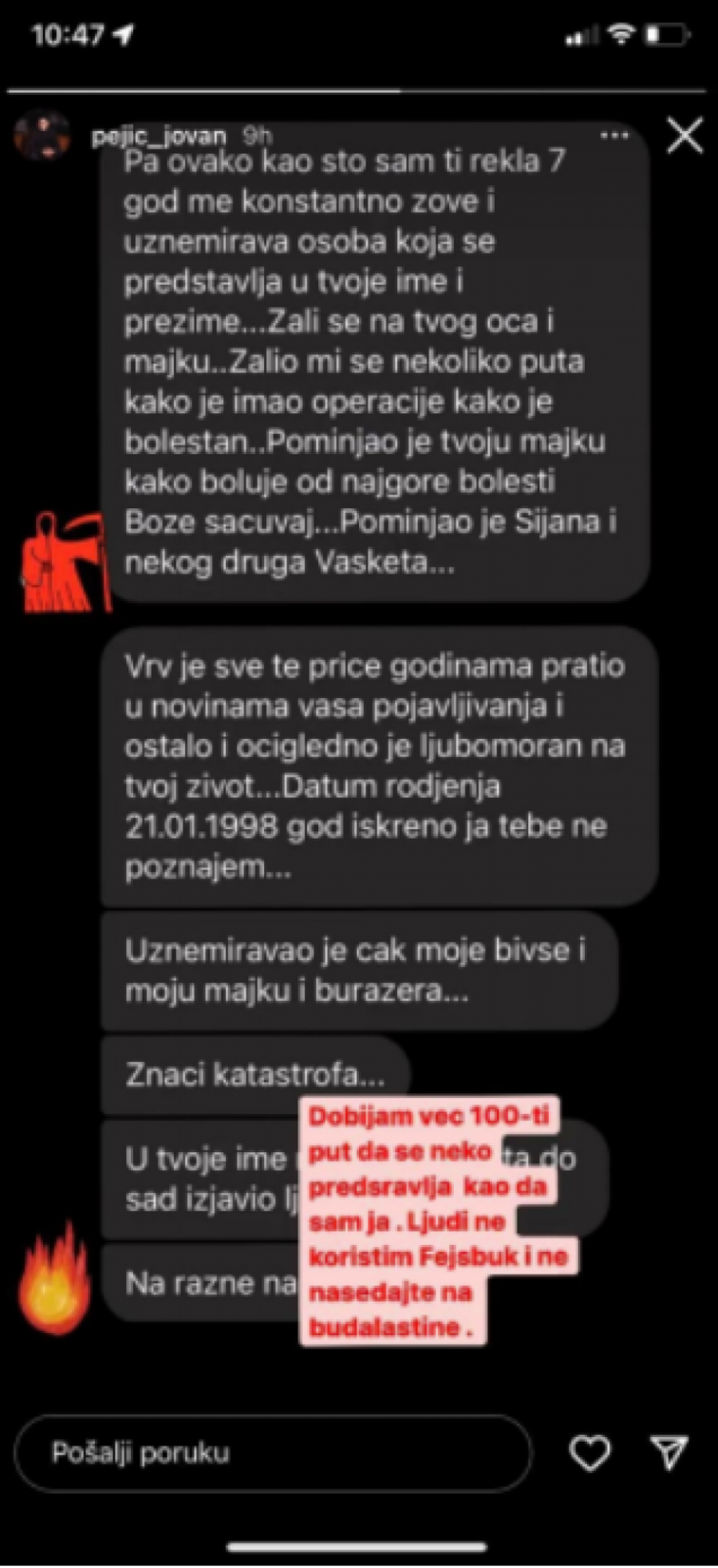 ŽALI SE NA OCA, A PIŠE I DA MU MAJKA BOLUJE OD RAKA Sina Zlate Petrović i Peje zloupotrebili, on otkrio istinu o čemu se radi