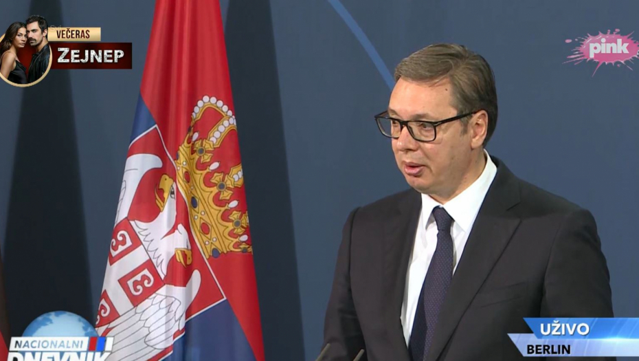 VUČIĆ SE OBRATIO IZ BERLINA: "Ne menjamo evropski kurs, ali ni naš jasan stav o neuvođenju sankcija Rusiji"