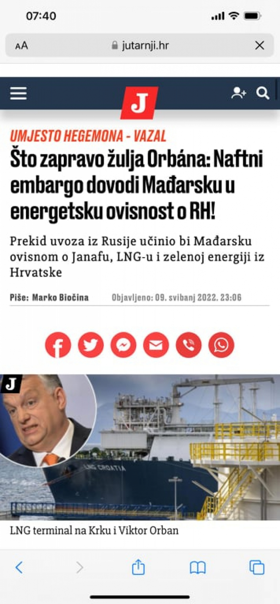 HRVATI SE OBRUŠILI NA ORBANA Sankcije protiv Rusije se pretvaraju u međusobni rat članica EU