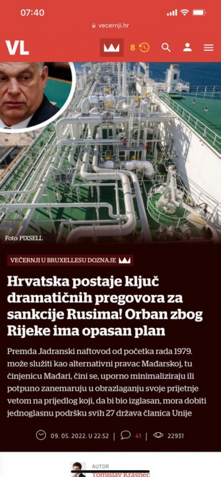 HRVATI SE OBRUŠILI NA ORBANA Sankcije protiv Rusije se pretvaraju u međusobni rat članica EU
