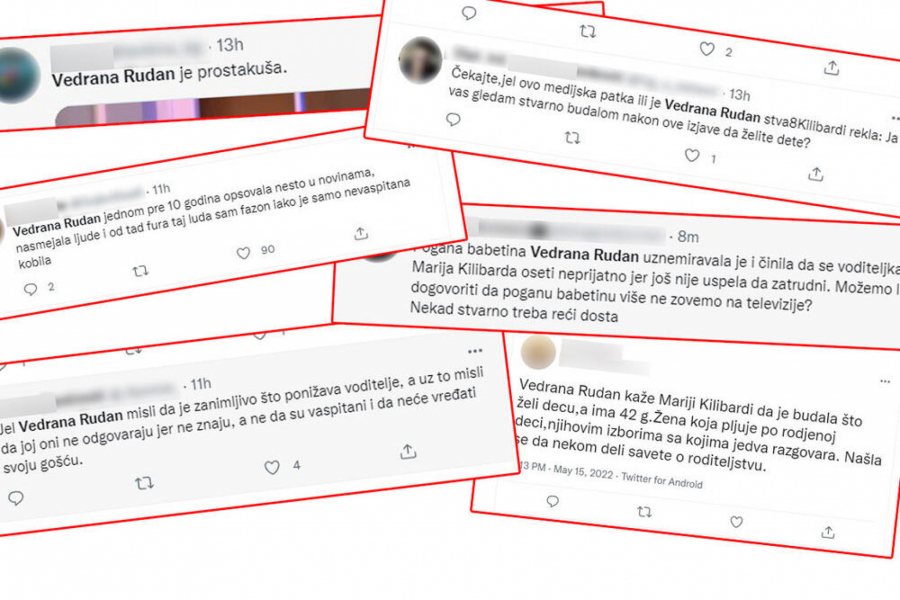 POGANA BABETINA KOJA PLJUJE PO ROĐENOJ DECI Brutalne uvrede na račun Vedrane Rudan nakon što je pitala Kilibardu da li ima nekoga da je oplodi