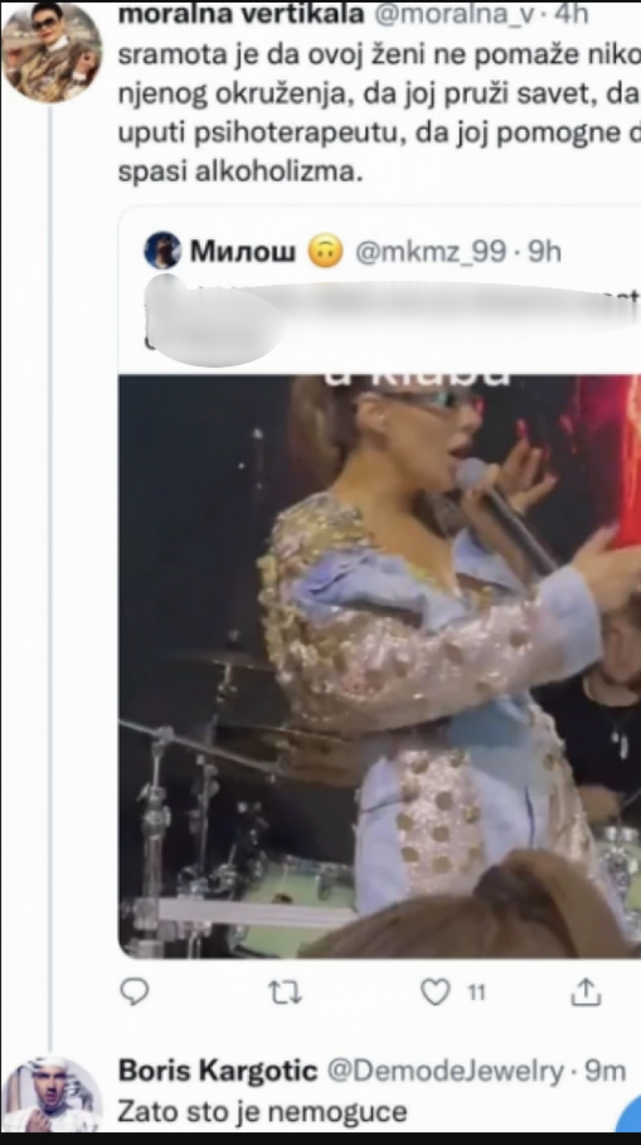 NEMOGUĆE JE SPASITI JE OD ALKOHOLIZMA Oglasio se saradnik Ane Nikolić nakon njenog skandala na nastupu (FOTO)