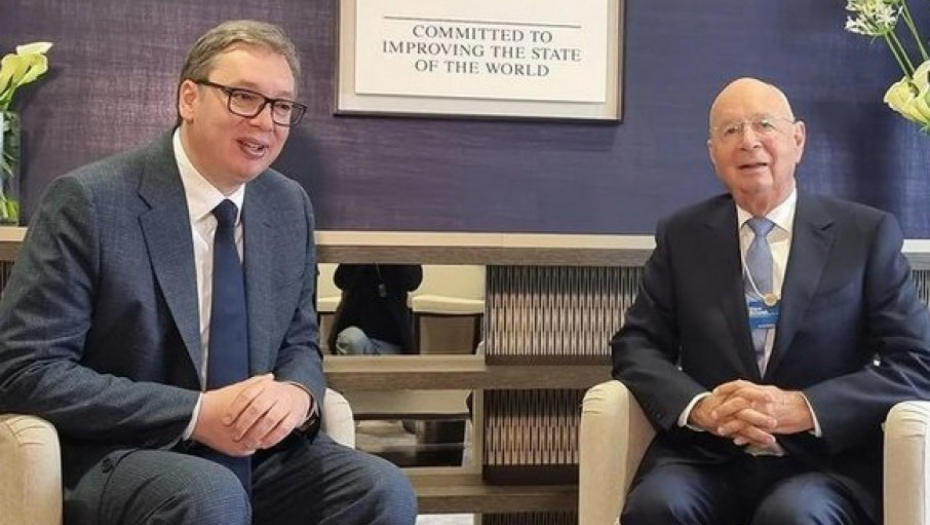 VUČIĆ NA SASTANKU SA IZVRŠNIM DIREKTOROM SVETSKOG EKONOMSKOG FORUMA: Zahvalio sam Klausu Švabu što je pre sedam godina i Srbiju pozvao da bude redovan učesnik