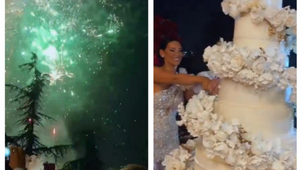 SVI DETALJI LUKSUZNOG VENČANJA KAĆE I GOBELJE Nesvakidašnja torta od 100 kilograma, mladina providna haljina i spektakularan vatromet (VIDEO)