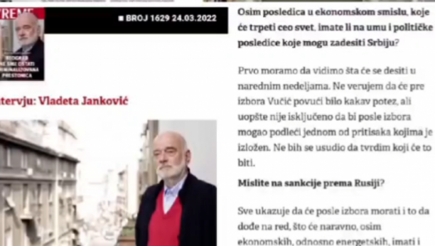 VLADETA SLAGAO PRE IZBORA Janković tvrdio da će Vučić uvesti sankcije Rusiji, a danas: Neće, narod je protiv toga (VIDEO)