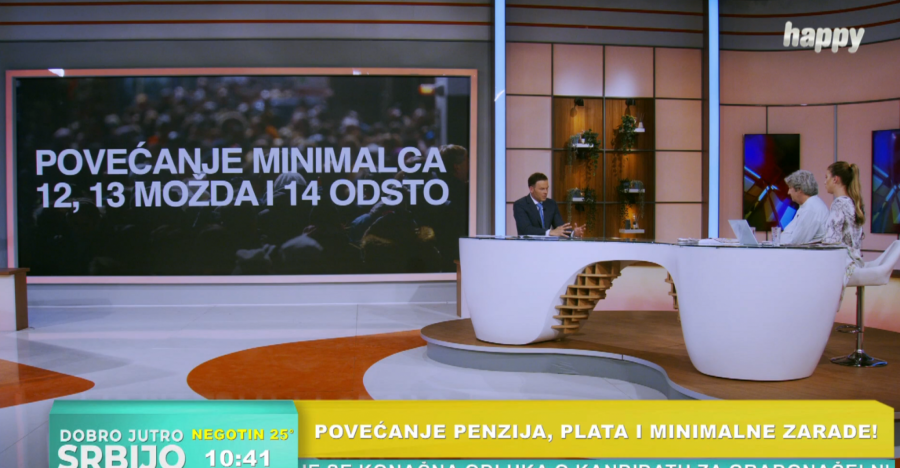 MINISTAR MALI NA HEPI TV Očekuje nas povećanje penzija, plata i minimalne zarade