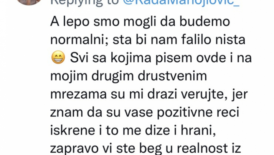 Rada Manojlović Tviter