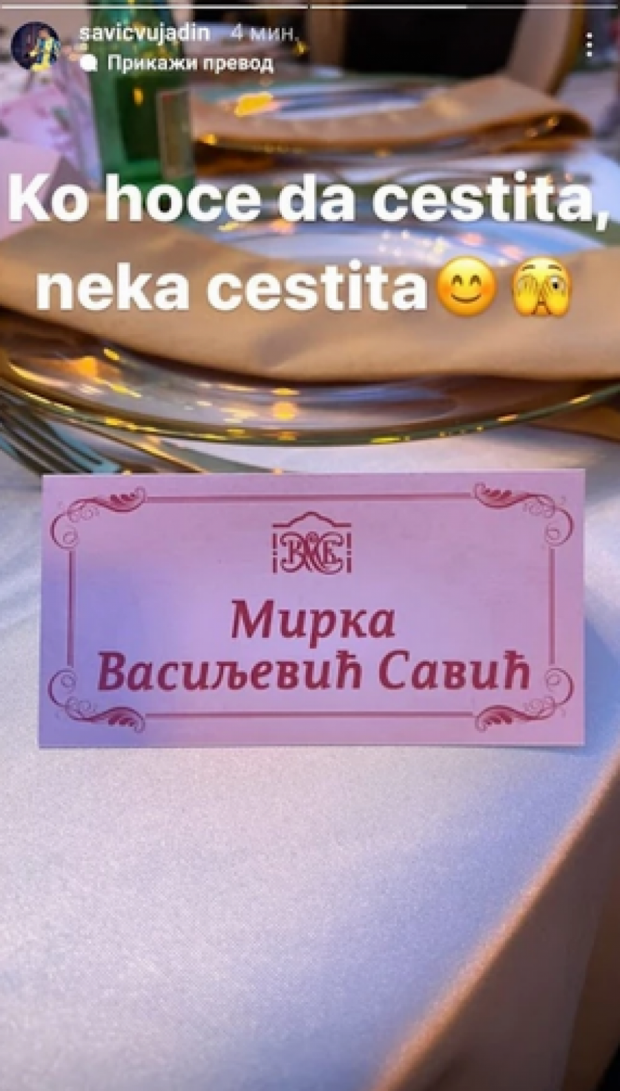 MIRKA I VUJADIN SE VENČALI? Fudbaler podelio fotografiju, svi komentarišu njeno prezime