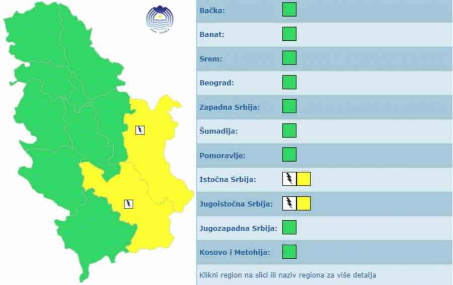 RHMZ UPALIO METEOALARM U ovim krajevima Srbije se očekuje nevreme i padavine