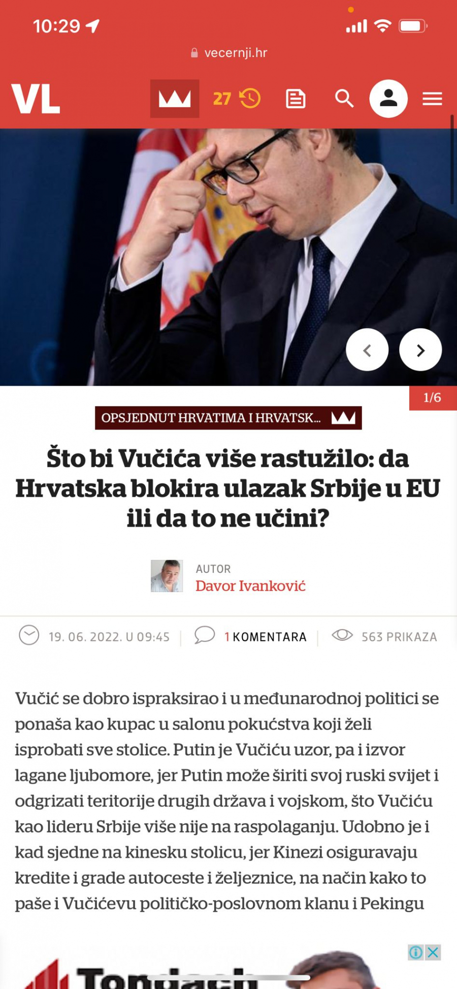 HRVATIMA NEMA LEKA Bolesne ustaše u Vučiću vide malog Tita!
