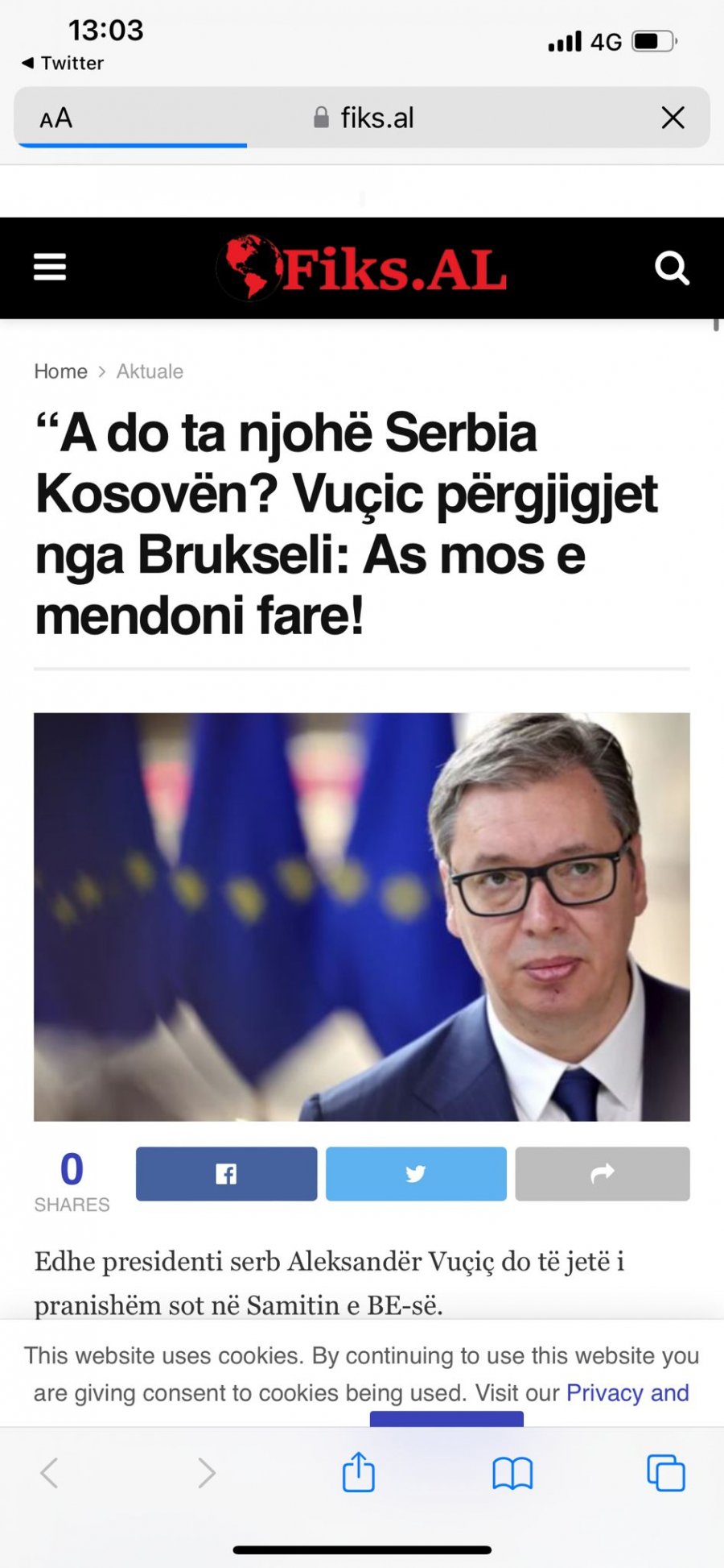 NE RAZMIŠLJAJTE O TOME!  Vučić  odgovorio na pitanje hrvatskog novinara o priznanju Kosova, albanski mediji ovo preneli kao udarnu vest