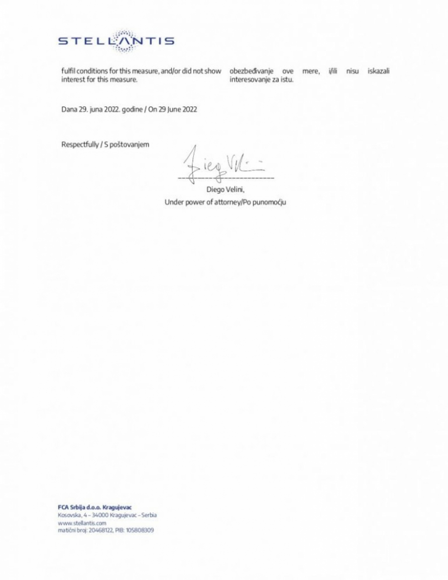 SVE KAO ŠTO JE DOGOVORENO SA PREDSEDNIKOM VUČIĆEM: Fijat pustio nalog za uplatu otpremnina radnicima