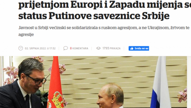 USTAŠE SE NE SMIRUJU Ponovo napadaju predsednika Vučića i pokušavaju da Srbiju uvuku u rusko-ukrajinski rat! (FOTO)