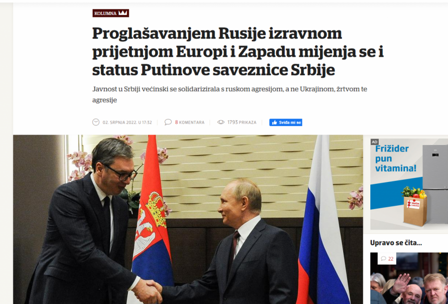 USTAŠE SE NE SMIRUJU Ponovo napadaju predsednika Vučića i pokušavaju da Srbiju uvuku u rusko-ukrajinski rat! (FOTO)