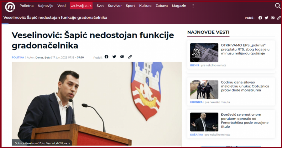 Nebojša Bakarec: Dobrica na dva ćoška!