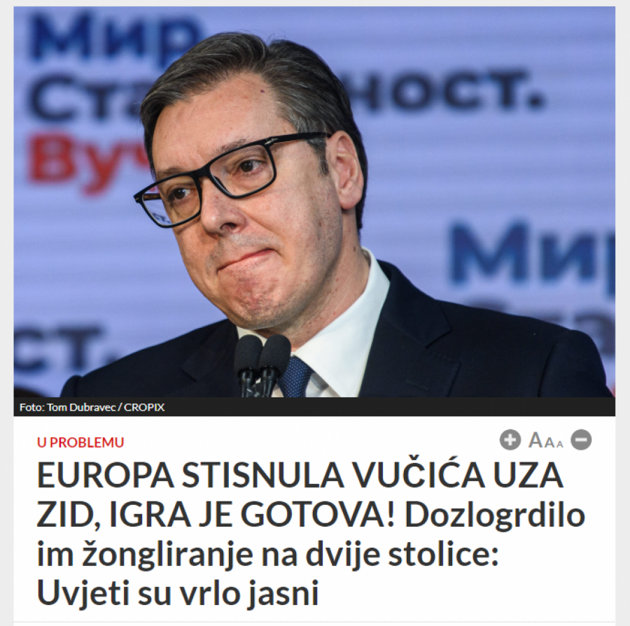 NASTAVLJA SE USTAŠKO LUDILO Gaze Vučića i priželjkuju slom Srbije