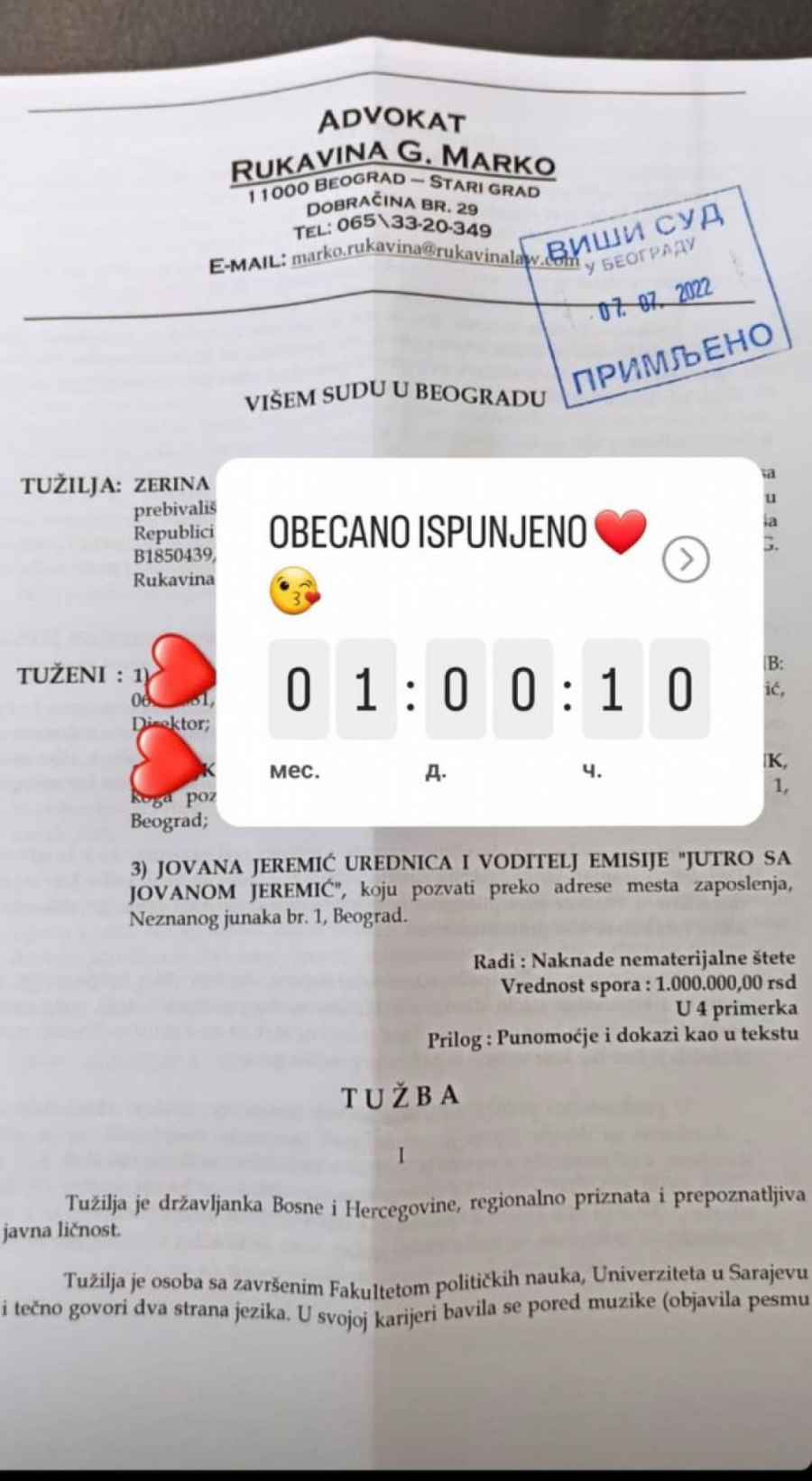 TUŽBA ZA JOVANU JEREMIĆ U IZNOSU OD MILION DINARA! Voditeljka u jutarnjem izgovorila nešto što nije smela, advokati odmah reagovali