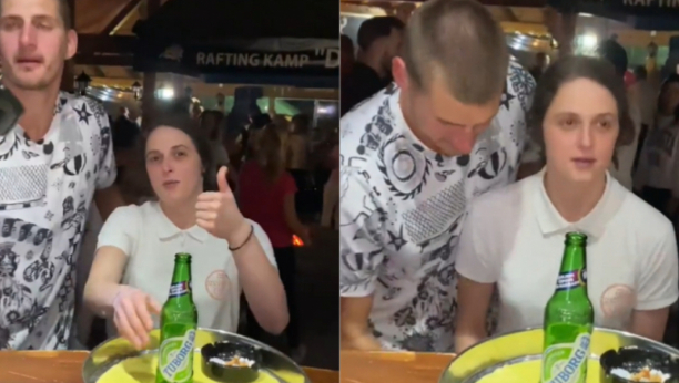 HIT SNIMAK Nikola Jokić malo "preterao" sa pićem, ispadao mu ajncer, konobarica ne zna šta je snašlo (VIDEO)