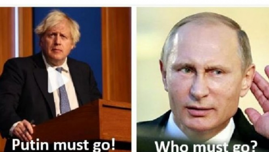 SUROVIJE NIJE MOGLO, HIT NA MREŽAMA Pitanje "ko mora da ode" odlazećem britanskom premijeru zbog pretnji Putinu (FOTO)