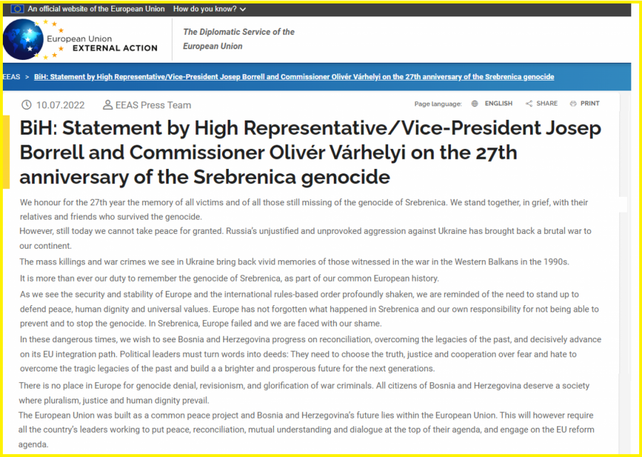 NEGIRANJE ZLOČINA NAD SRBIMA Dan kad se sećamo dvostrukih aršina međunarodne zajednice