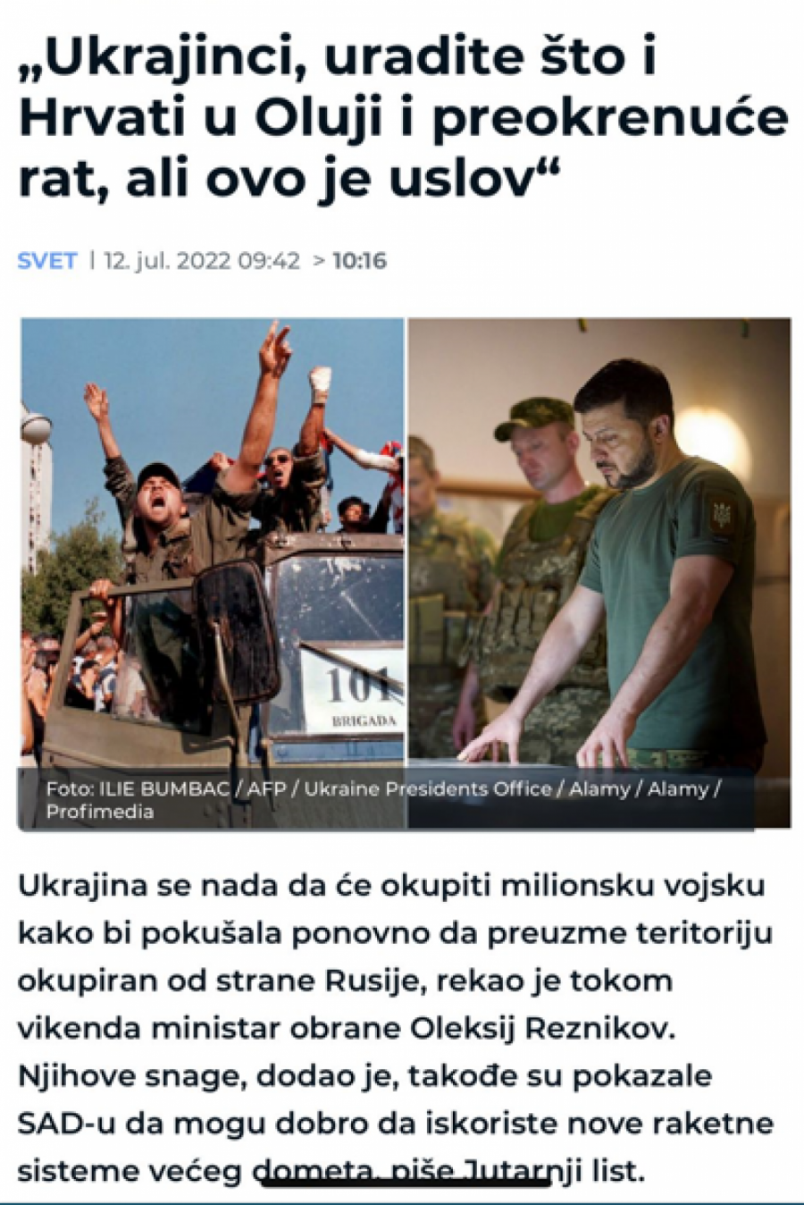 LUDILO TAJKUNSKIH MEDIJA Ukrajinci, ubijajte kao Hrvati u 