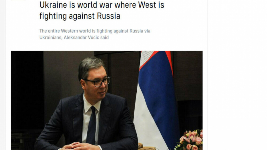 PRESEDNIK SRBIJE UDARNA VEST U MOSKVI: Ruska državna agencija prenosi Vučićevo upozorenje planeti