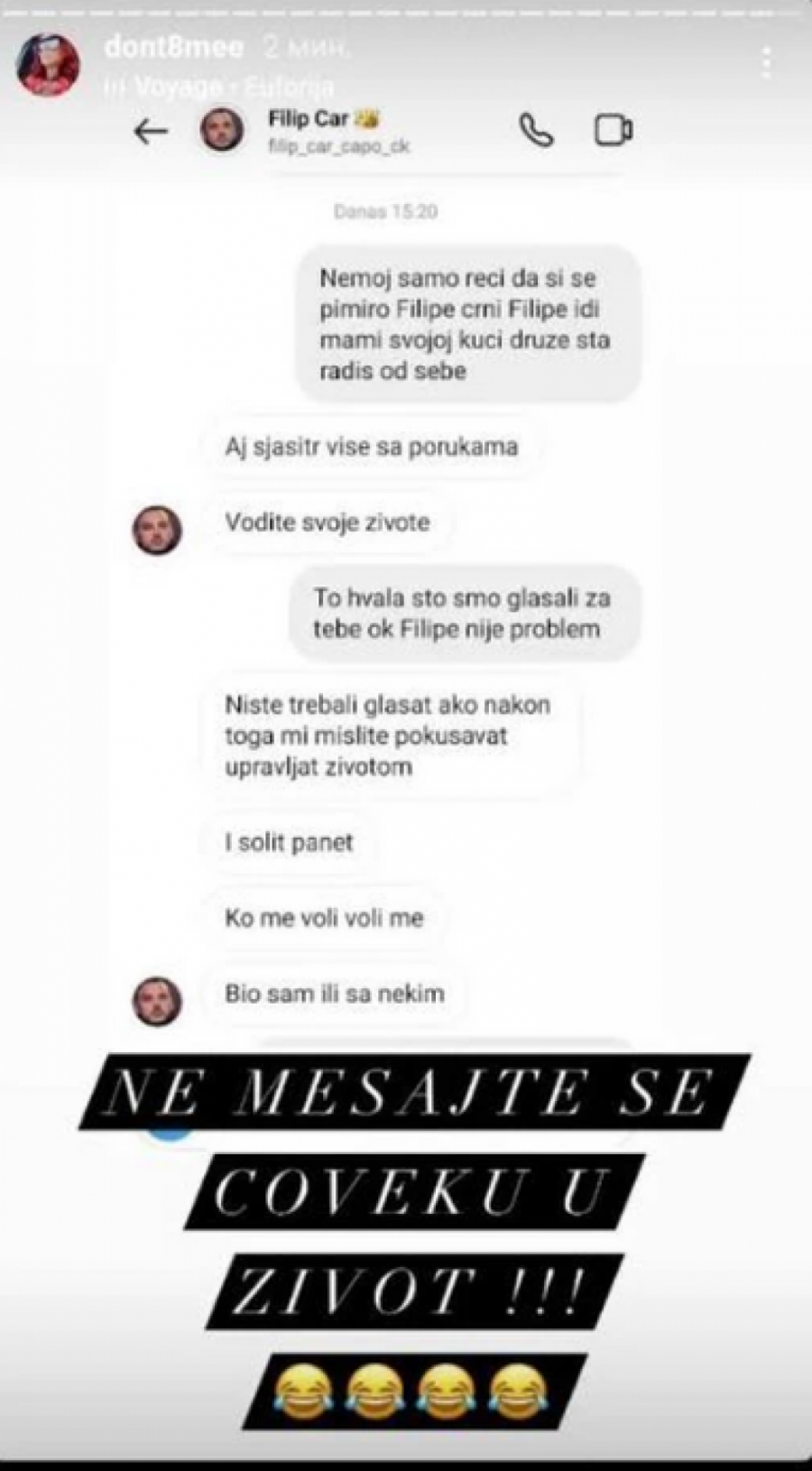 SJAŠITE VIŠE SA PORUKAMA Isplivala privatna prepiska Filipa Cara sa fanovima, evo šta su mu poručili nakon saznanja da se pomirio sa Dalilom