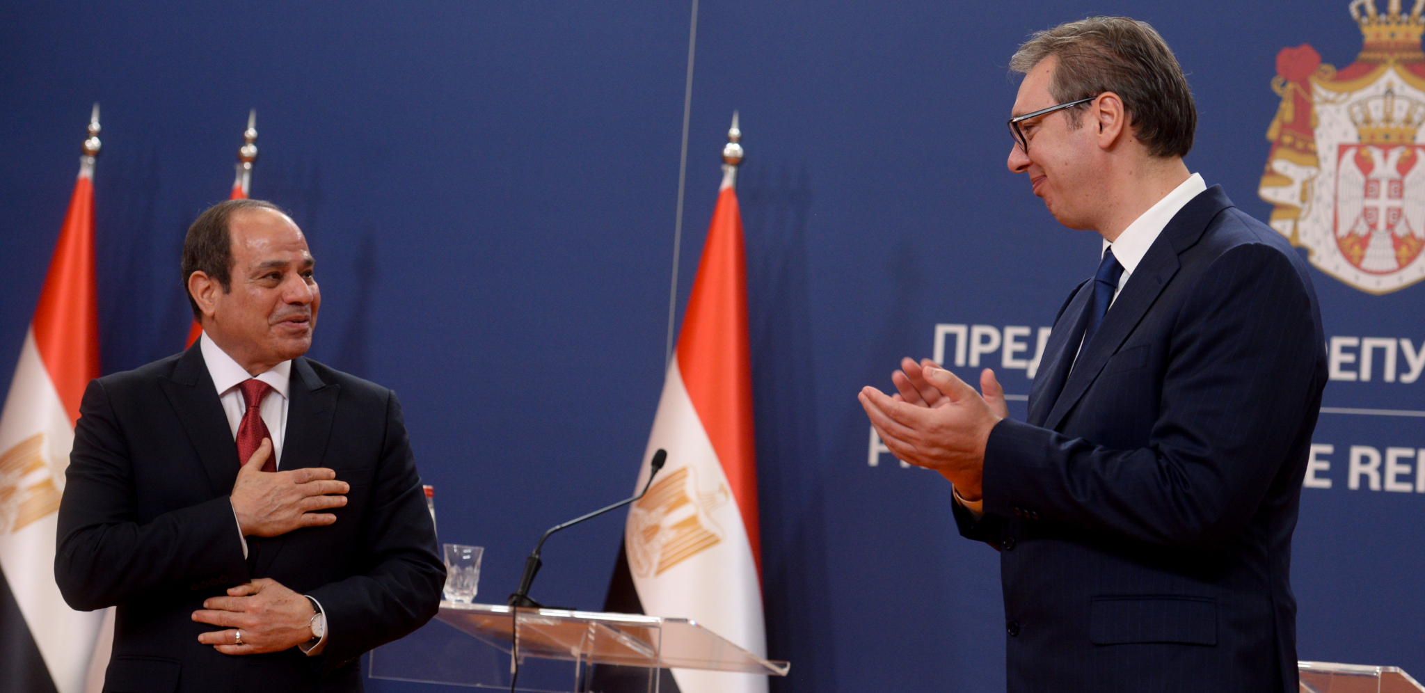 PREDSEDNIK EGIPTA POSETIO SRBIJU Vučić i Al Sisi u prijateljskom razgovoru najavili brojne projekte za Srbiju, potpisani važni memorandumi i deklaracije (FOTO/VIDEO)