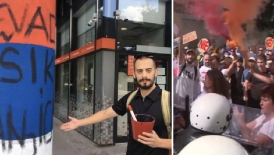 HULIGAN ILI OPOZICIONAR? Brajan Brković ostaće upamćen kao čovek koji je skrnavio srpsku zastavu (VIDEO)