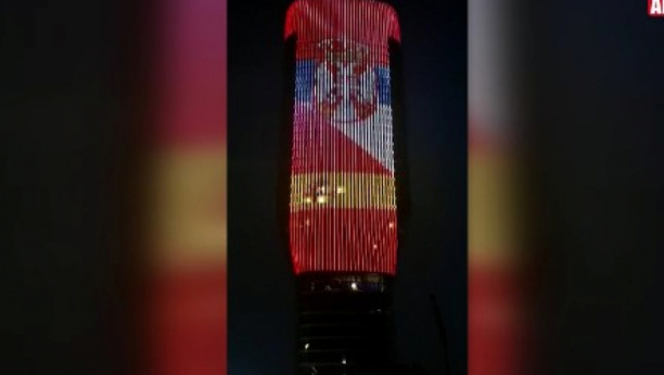 KULA BEOGRAD SIJA U NOĆI Boje zastava Srbije i Španije svedoče o velikom prijateljstvu (VIDEO)