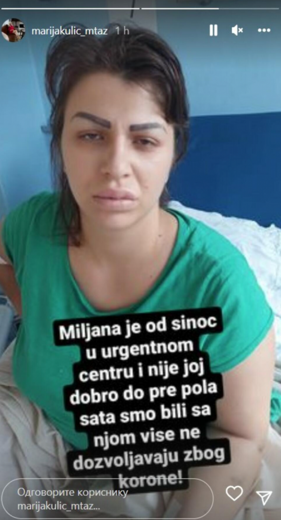 MARIJA JE JAKO LOŠE! Oglasio se Siniša Kulić nakon što su se lekari celu noć borili Miljani za život