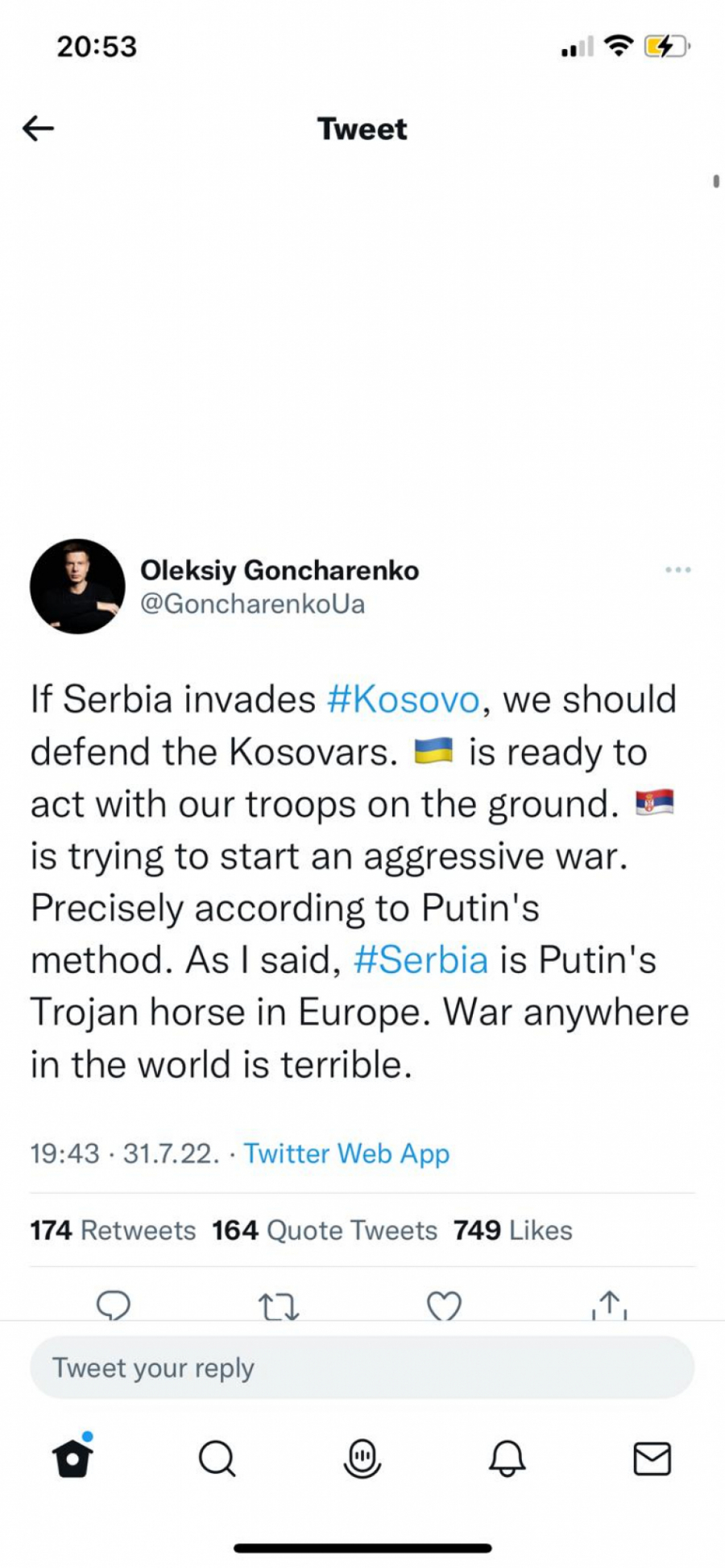 UKRAJINSKI POSLANIK PRETI Naše trupe su spremne da se bore protiv Srbije!