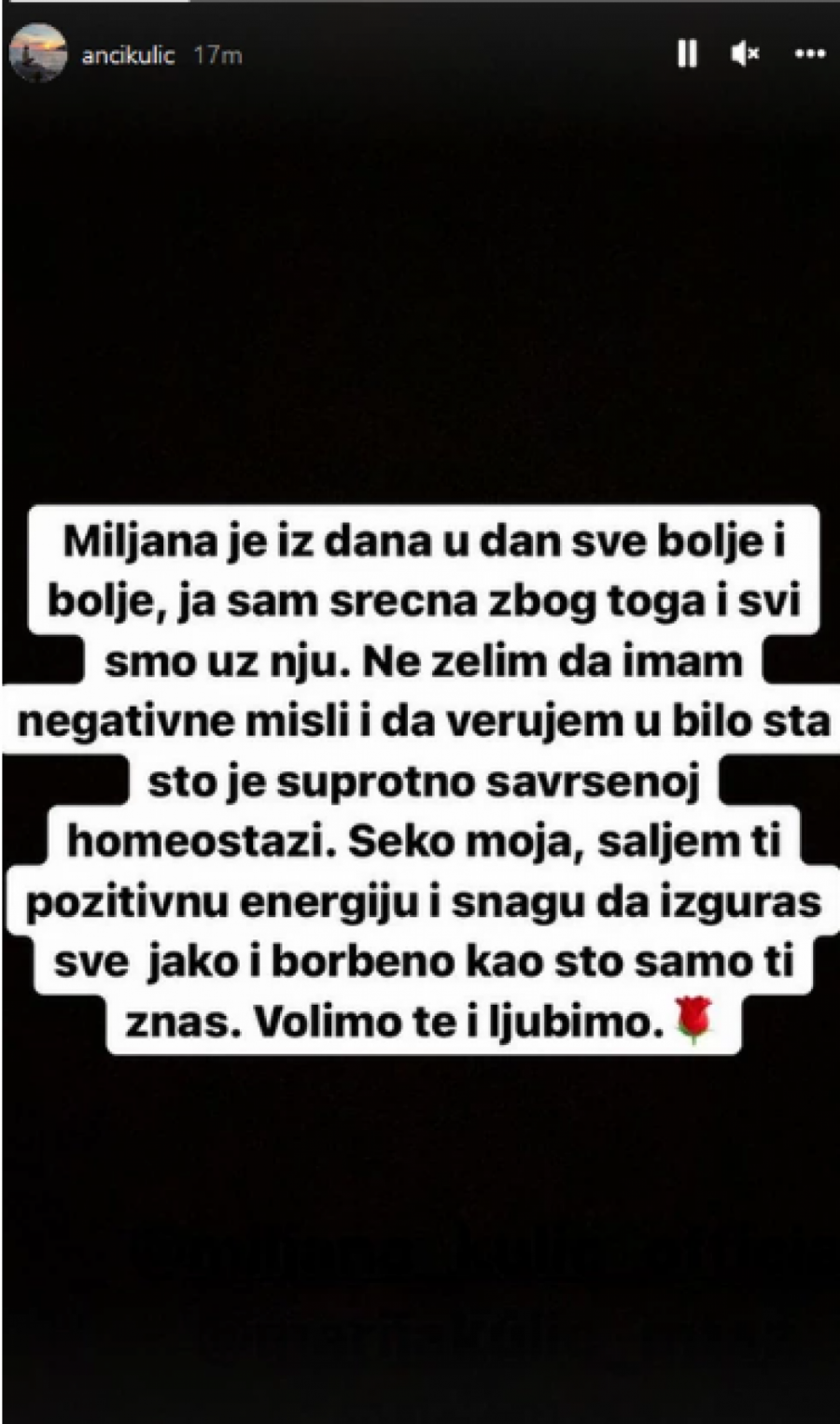 SEKO MOJA, IZGURAĆEŠ TI TO! Sestra Miljane Kulić poslala emotivnu poruku