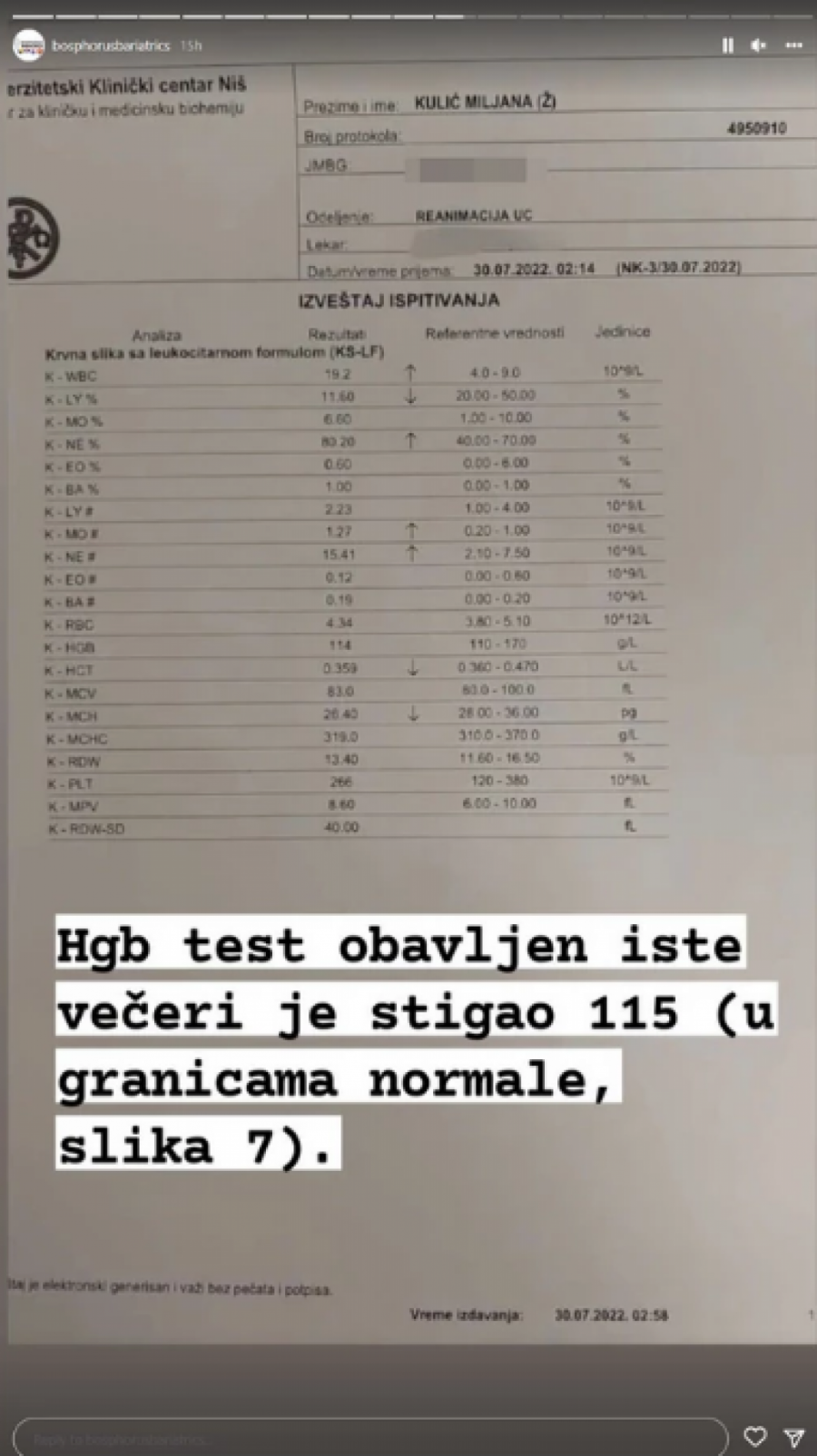 BOLNICA IZNELA DOKAZE Operacija prošla bez komplikacija i krvarenja, Marija Kulić vređala doktora iz Turske: Ima trombozu majmune