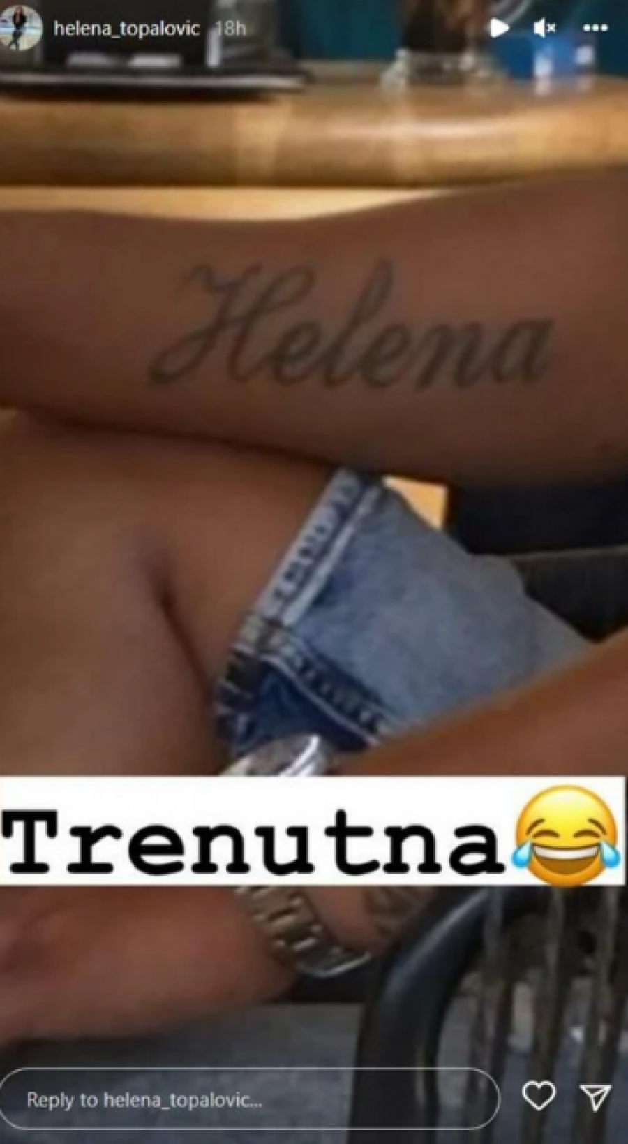 TOPALKOVA ĆERKA KRIJE MUŽA Helena se pohvalila njegovom tetovažom, a evo šta piše na ruci njenog supruga (FOTO)