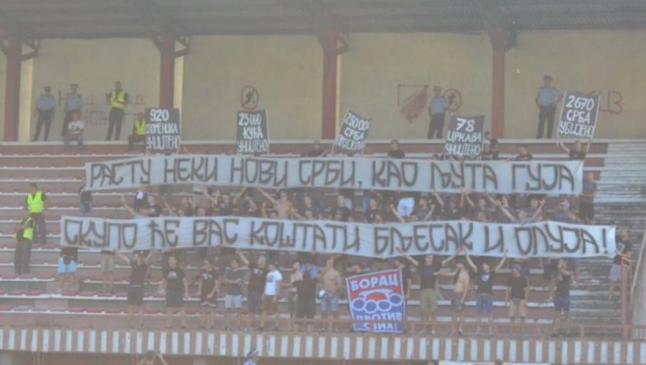 SKUPO ĆE VAS KOŠTATI BLJESAK I OLUJA Banjaluka ne zaboravlja: "Lešinari" moćnim transparentom podsetili na pogrom Srba