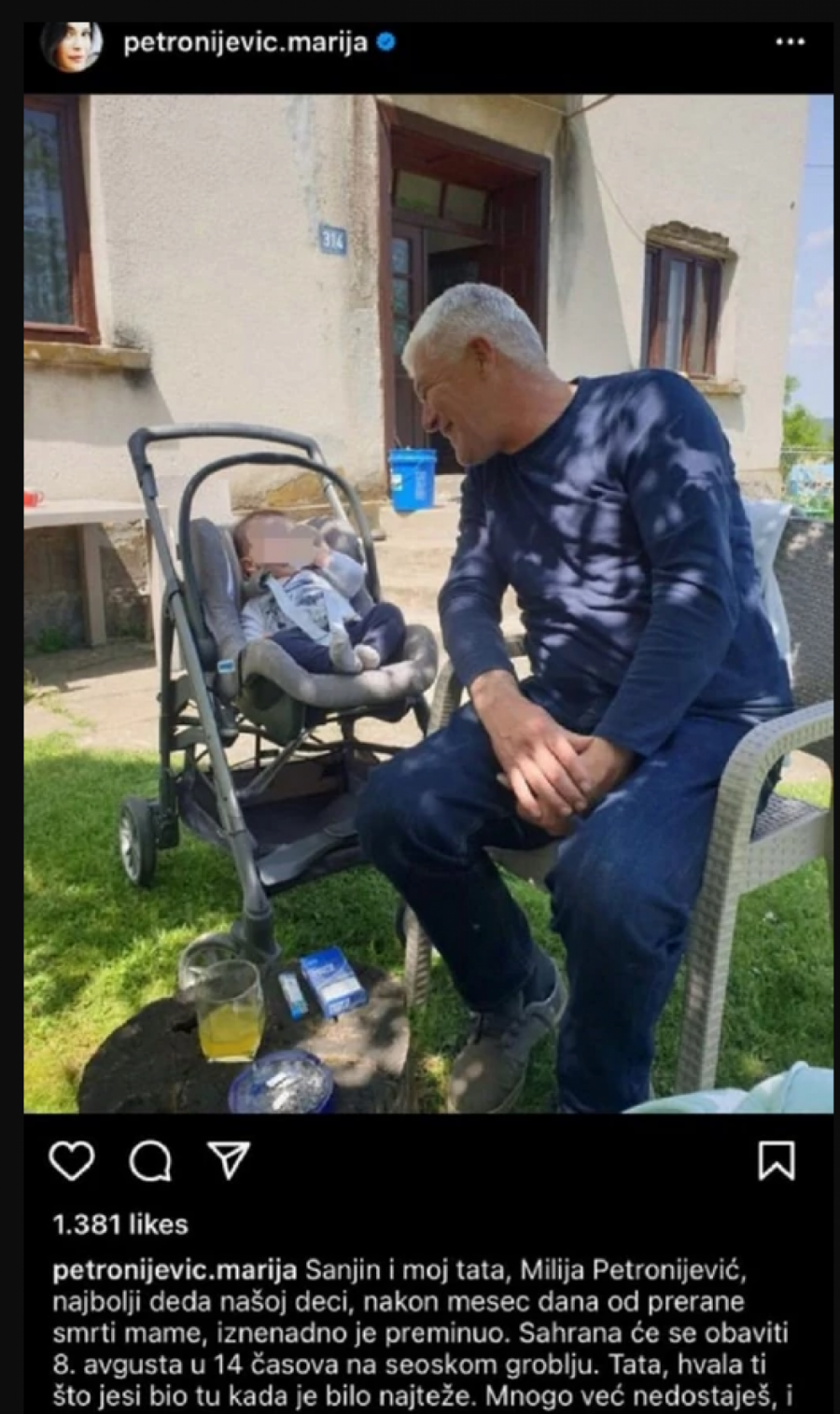 TUGA Mesec dana nakon majčine smrti, Marija Petronijević ostala bez oca