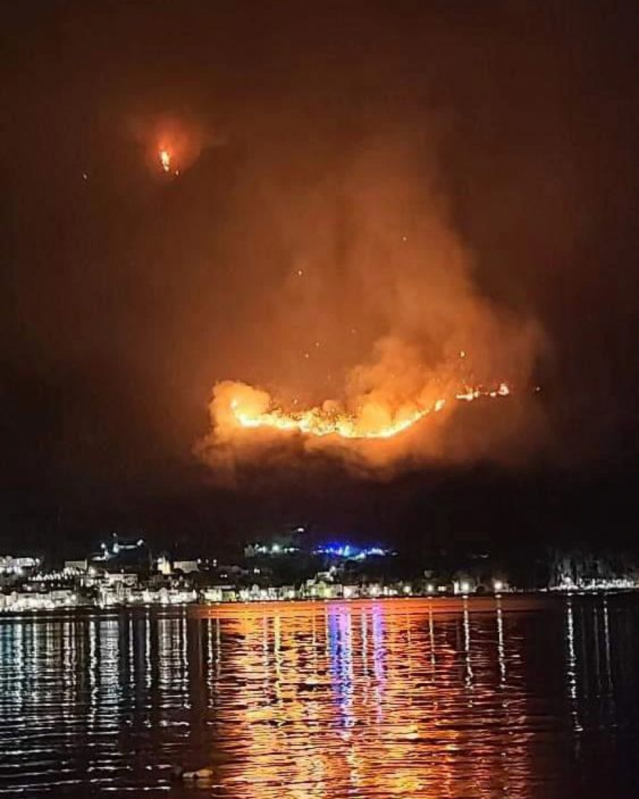 VATRENA STIHIJA ZAHVATILA CRNU GORU Vatrogasci kod Perasta celu noć gasili požar (FOTO)