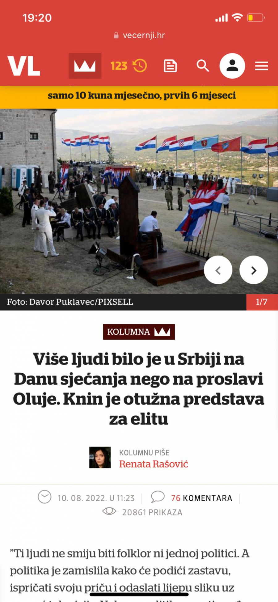 HRVATSKA KOLUMNISTKINJA PRIZNALA Više naroda okupi Vučić da obeleži stradanje Srba nego hrvatska vlast da proslavi 