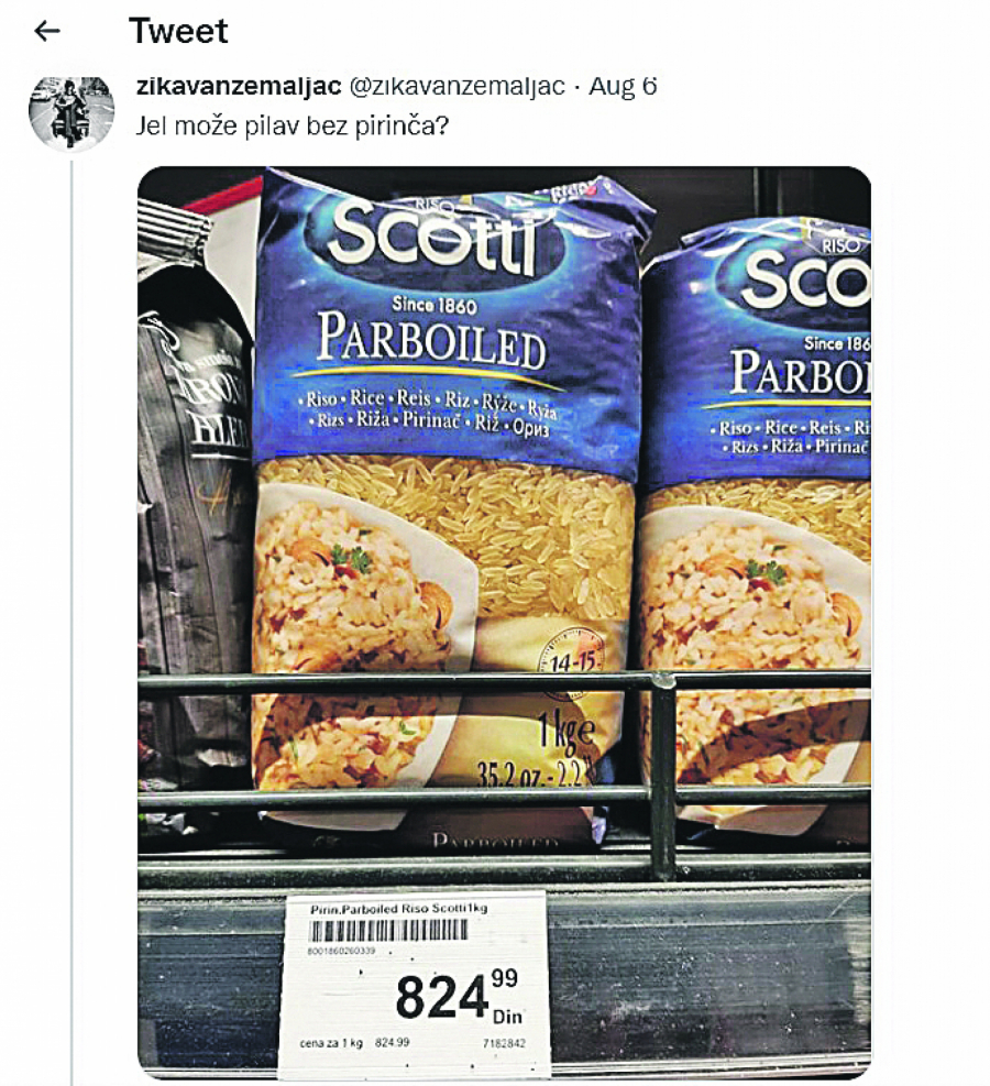 KAO ZLATO Na Tviteru se rasplamsala rasprava: Pa je’ l može pilav bez pirinča? Riža skuplja od 2 cela pileta!