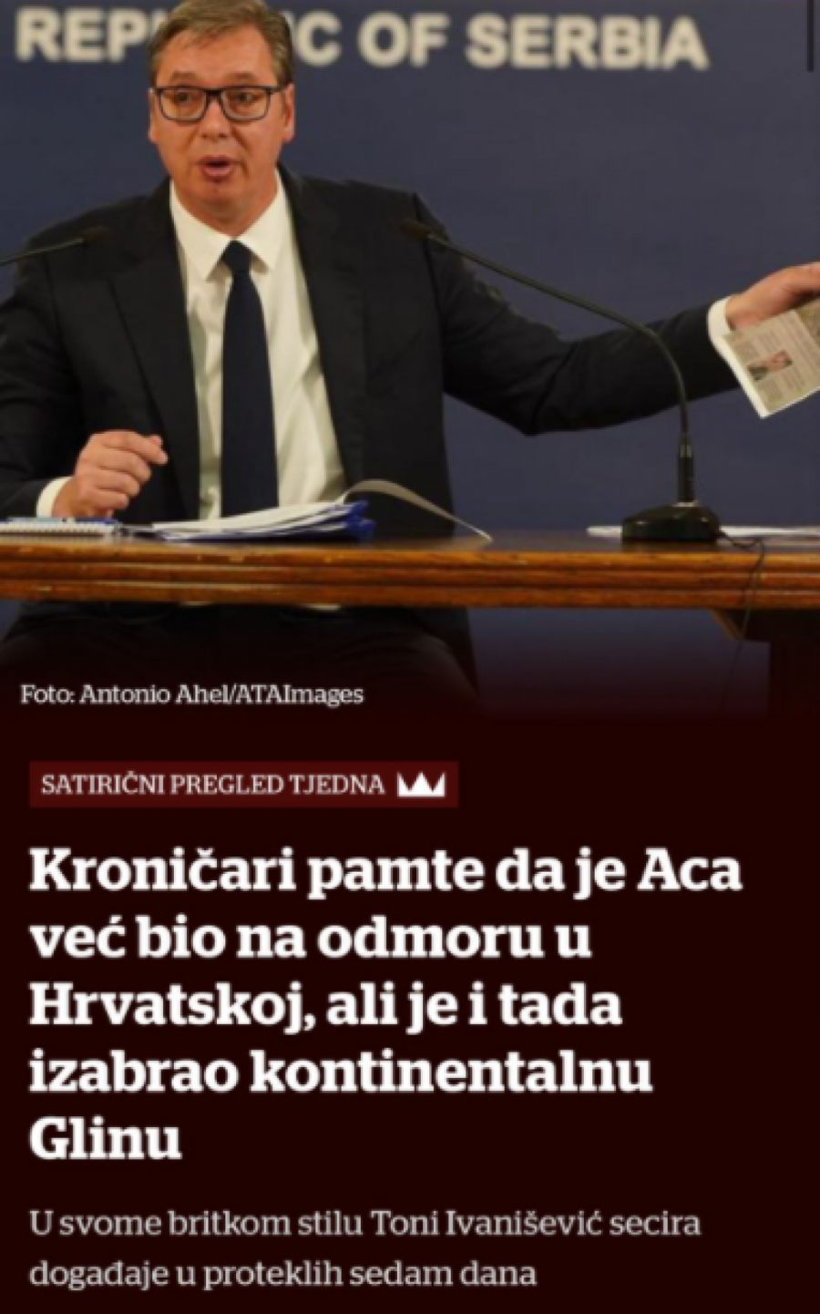 BEDNA USTAŠKA PISKARALA Poglavnik Plenković tera svoje tupane da budu duhoviti, nemaju argumente protiv Vučića (FOTO)