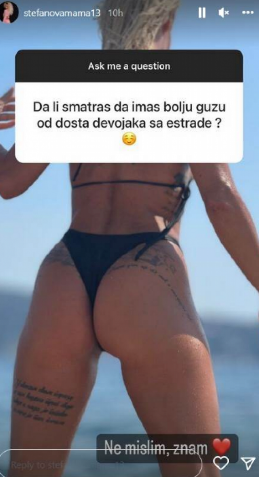 IMAM NAJBOLJU ZADNJICU NA ESTRADI Milica Dabović zbog pratilaca objavila ovu sliku, pa izazvala lavinu komentara (FOTO)