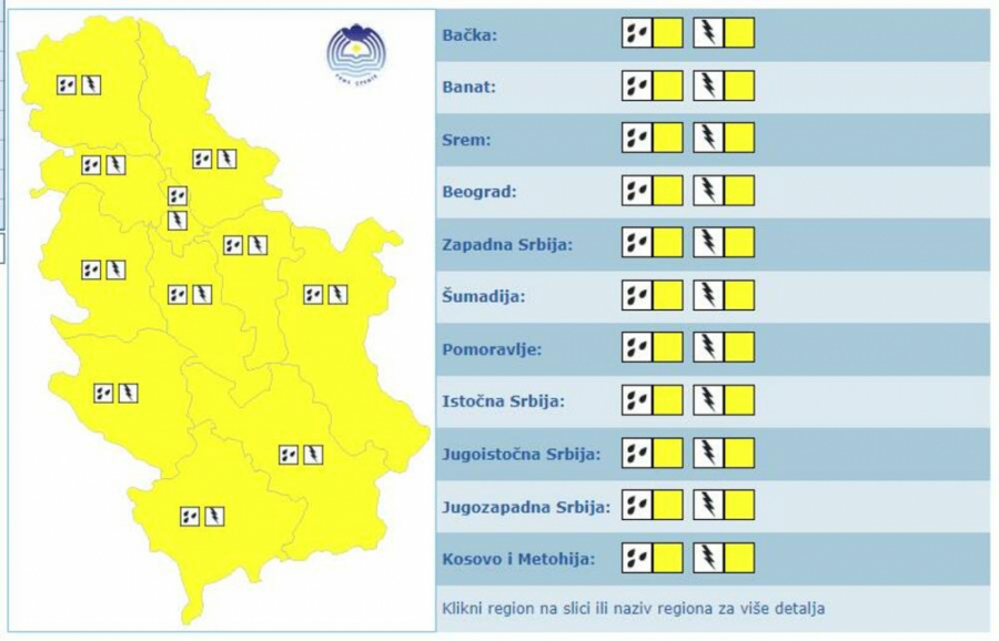 RHMZ IZDAO HITNO UPOZORENJE Upaljen meteo alarm, kritično u ovim delovima Srbije!