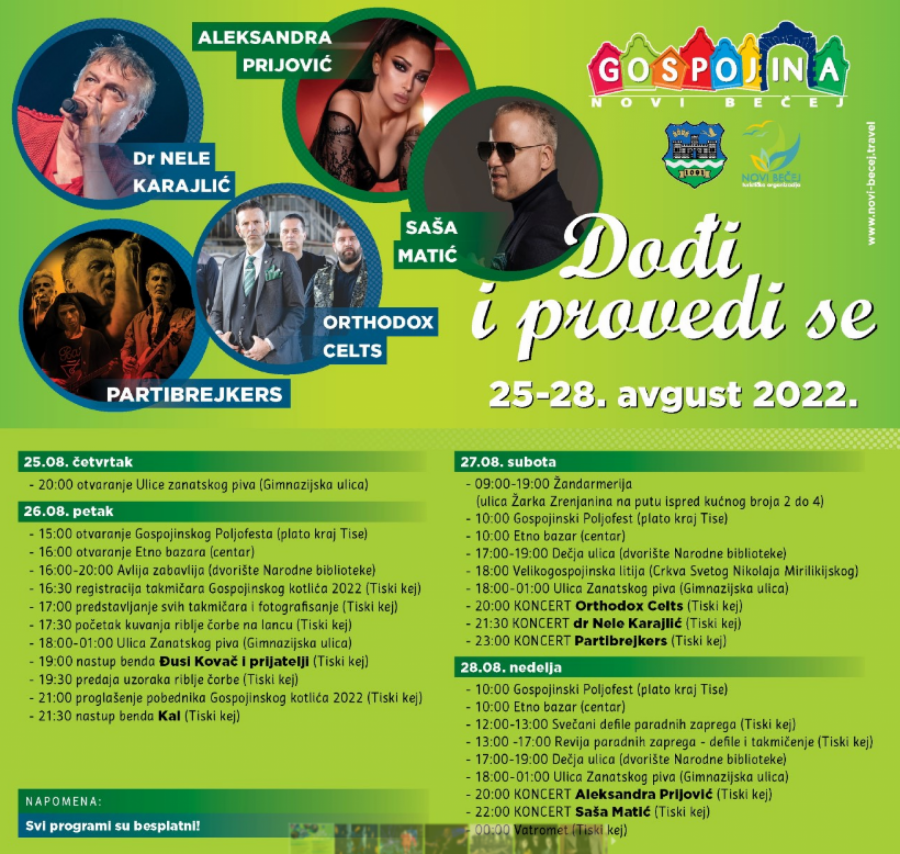 U NOVOM BEČEJU SLAVA ZA GINISA 150.000 gostiju na proslavi gradske slave Velike Gospojine