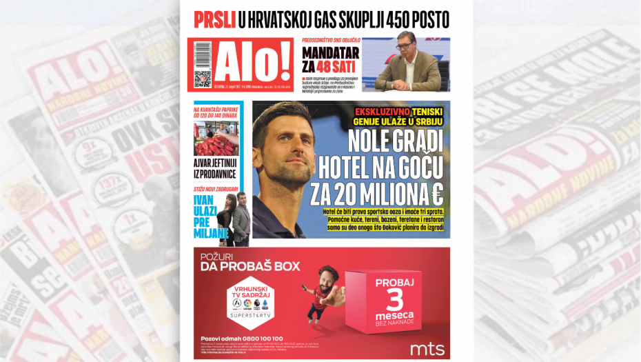 EKSKLUZIVNO SAZNAJEMO! Teniski genije ulaže u Srbiju! Nole gradi hotel na Goču za 20 miliona evra!