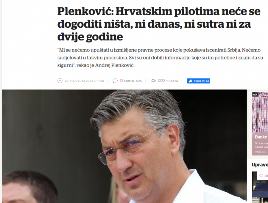USTAŠA ŠTITI UBICE SRPSKE DECE Poglavnik Plenković: Garantujem da hrvatskim koljačima neće faliti ni dlaka s glave!