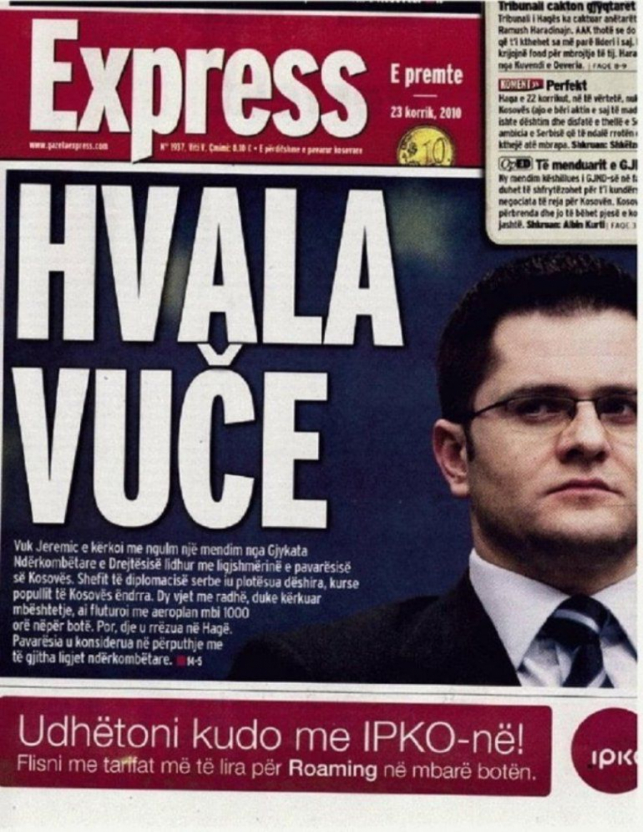POHLEPNI POLITIKANT I LAŽOV Tadić brani sebe i Jeremića, ali naslovna strana iz Prištine ne prašta!